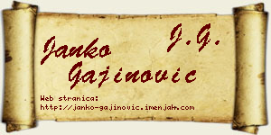Janko Gajinović vizit kartica